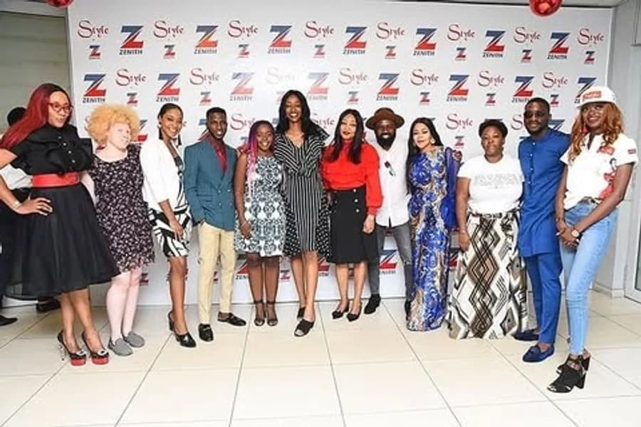 Peach Strides team at a Style by Zenith branded backdrop during a Zenith Bank event